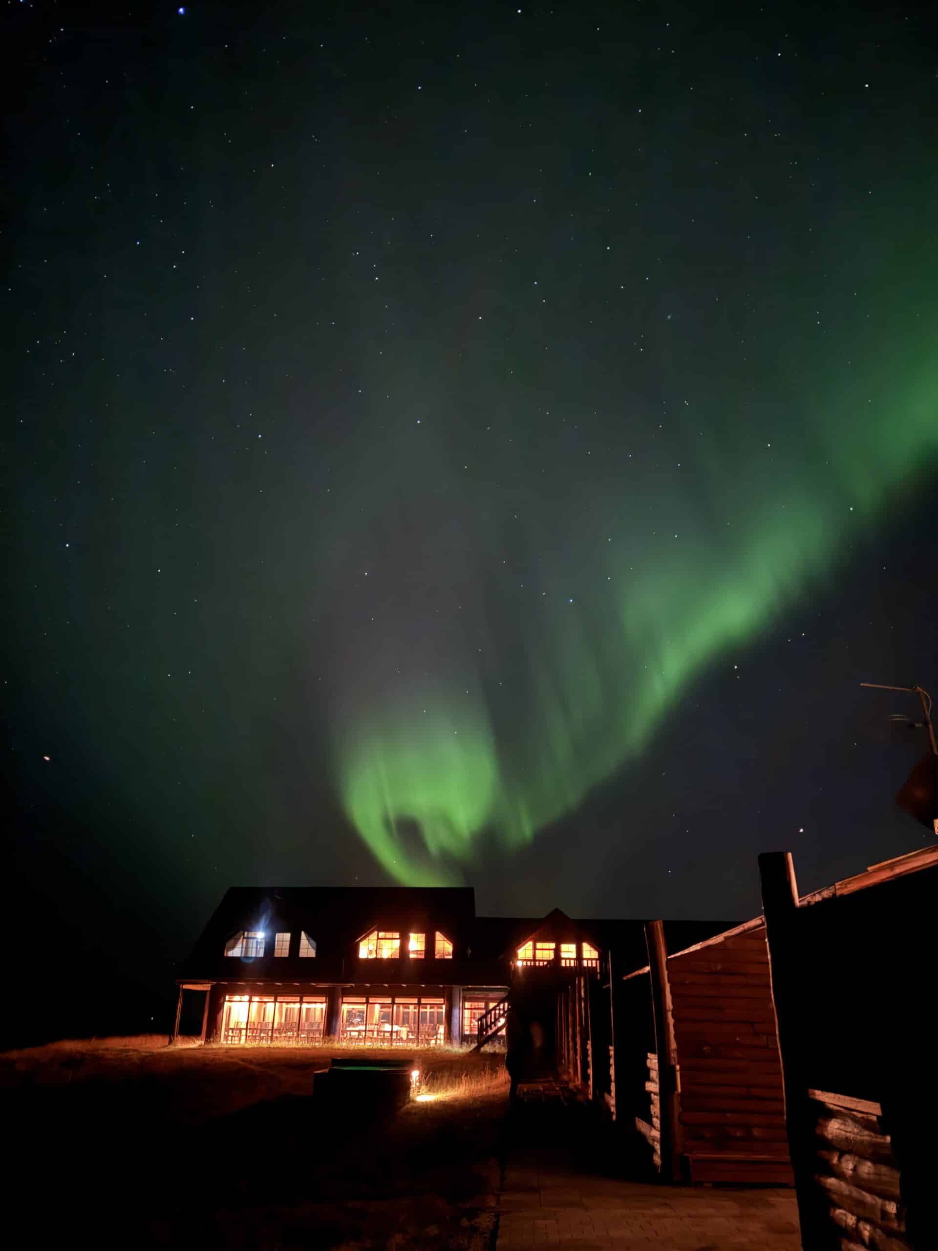 iceland -northern lights at hotel